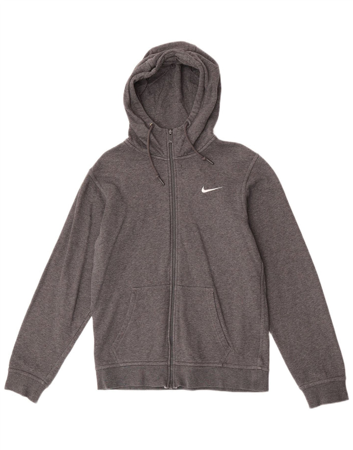 Nike - Sudadera con capucha y cremallera para hombre, talla pequeña, algodón gris