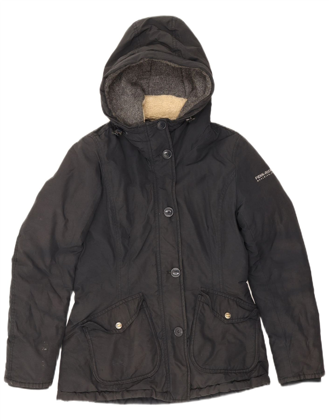Woolrich Chaqueta cortavientos con capucha para mujer UK 10 Small Black