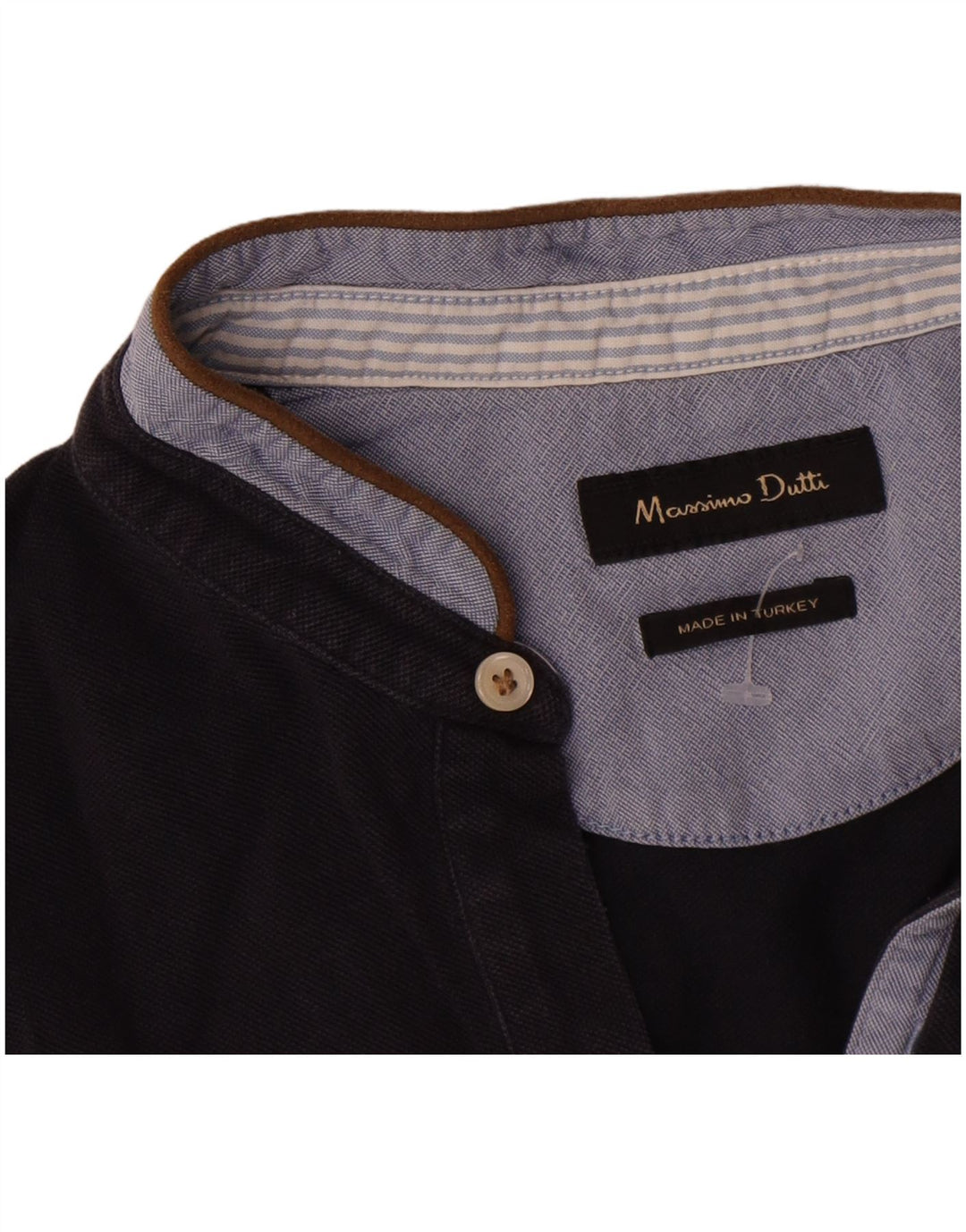 Polo Massimo Dutti Hombre Algodón Colorblock Azul Marino Medio