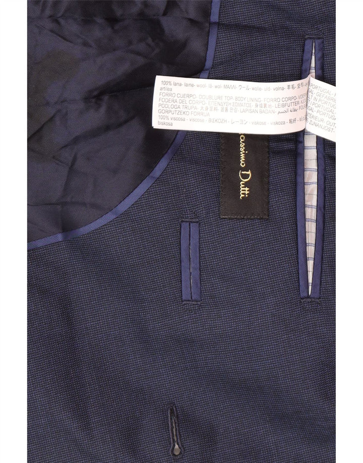 Massimo Dutti Chaqueta Blazer Hombre EU 50 Mediana Azul Marino Pata De Gallo