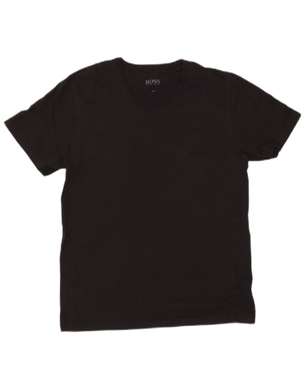 Hugo Boss Hombre Camiseta Top Medium Negro Algodón