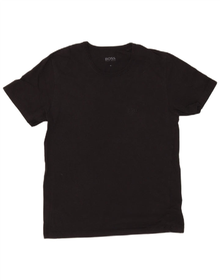 Hugo Boss Hombre Camiseta Top Medium Negro Algodón