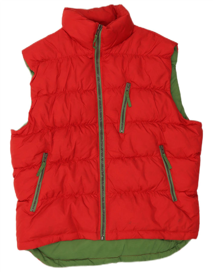 Zara Mens Chaleco Acolchado Reino Unido 40 Grande Nylon Rojo