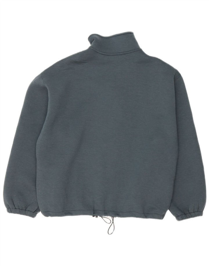 Zara Mujer Oversize Chándal Top Chaqueta UK 10 Small Azul Poliéster