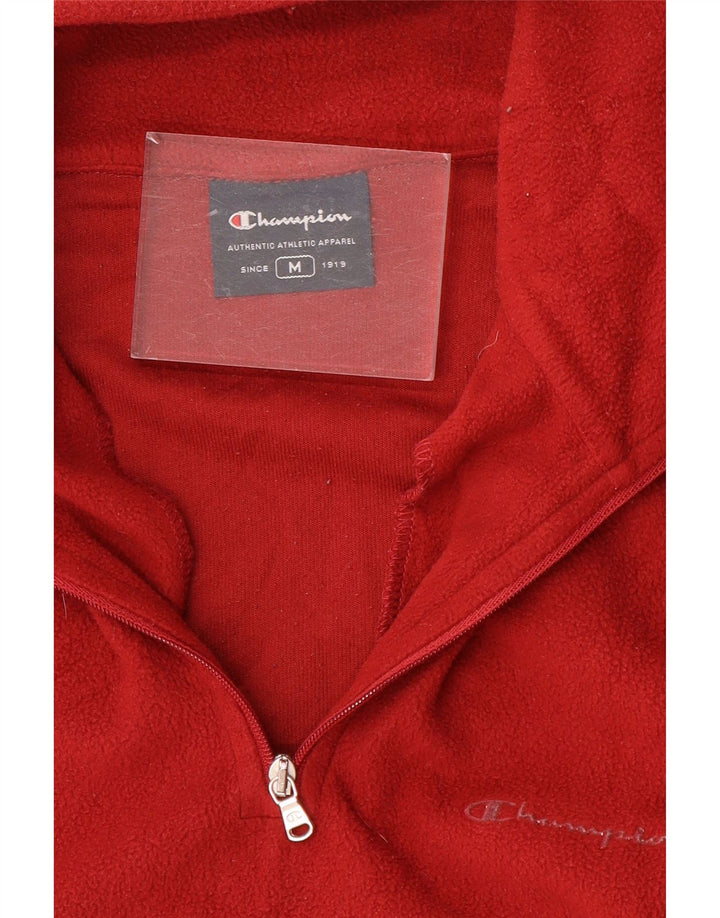 Champion Jersey De Polar Con Cuello Y Cremallera Para Hombre Rojo Mediano