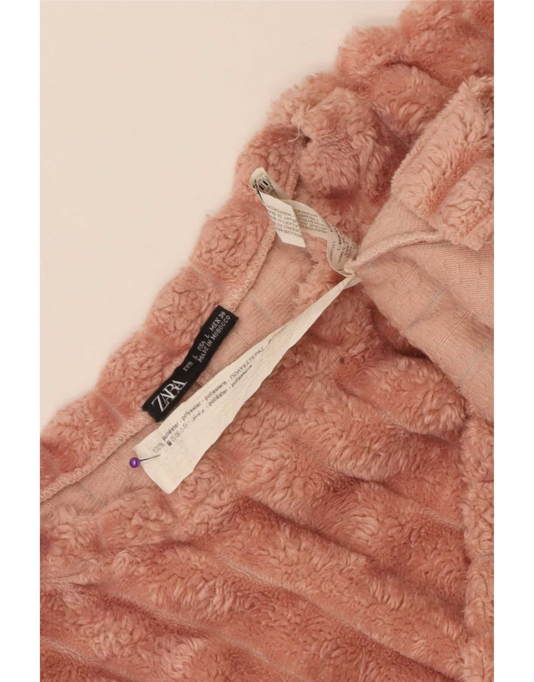 Zara Mujer Crop Sudadera Extragrande Jersey UK 46 Grande Poliéster Rosa