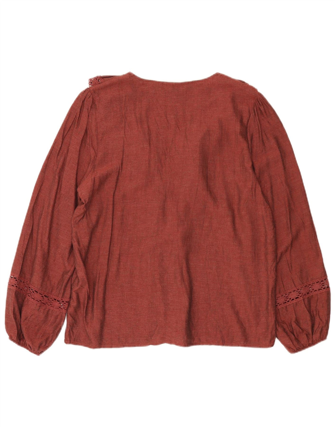 Zara Blusa extragrande con volante en la parte delantera para mujer UK 10 Small Viscosa roja