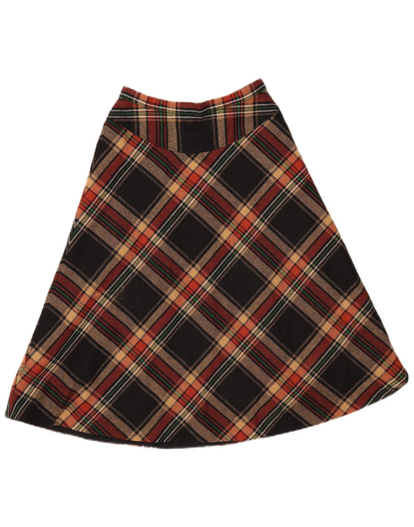 GERARD PASQUIER Falda acampanada para mujer W24 XS Poliéster a cuadros negro