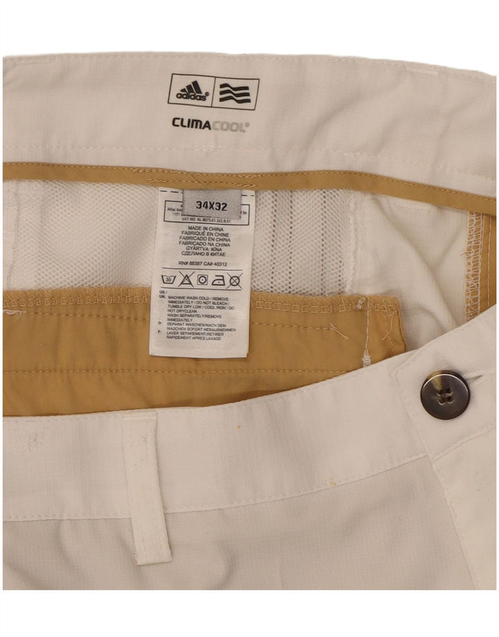 ADIDAS Mens Climacool Straight Casual Trousers W34 L32  White Polyester