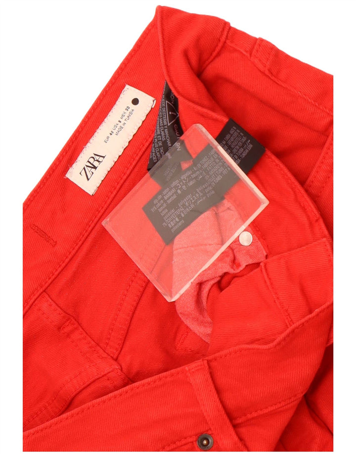 Zara Jeans Rectos Mujer EU 40 Medium W30 L27 Algodón Rojo