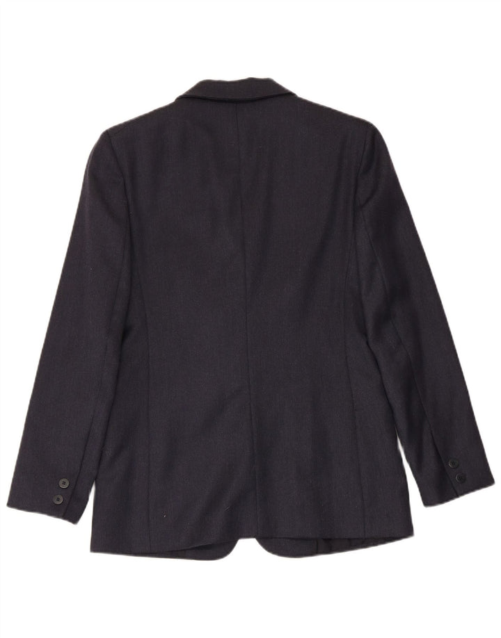 MISSTWIDD Chaqueta tipo blazer de 2 botones para mujer IT 40 Small Lana virgen azul marino