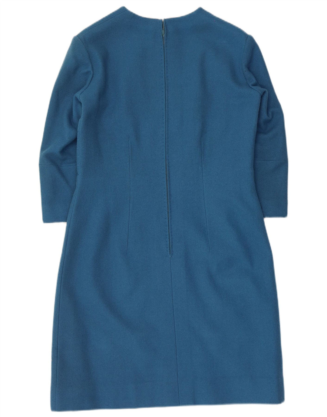 VINTAGE Vestido de manga 3/4 para mujer Reino Unido 12 Azul medio