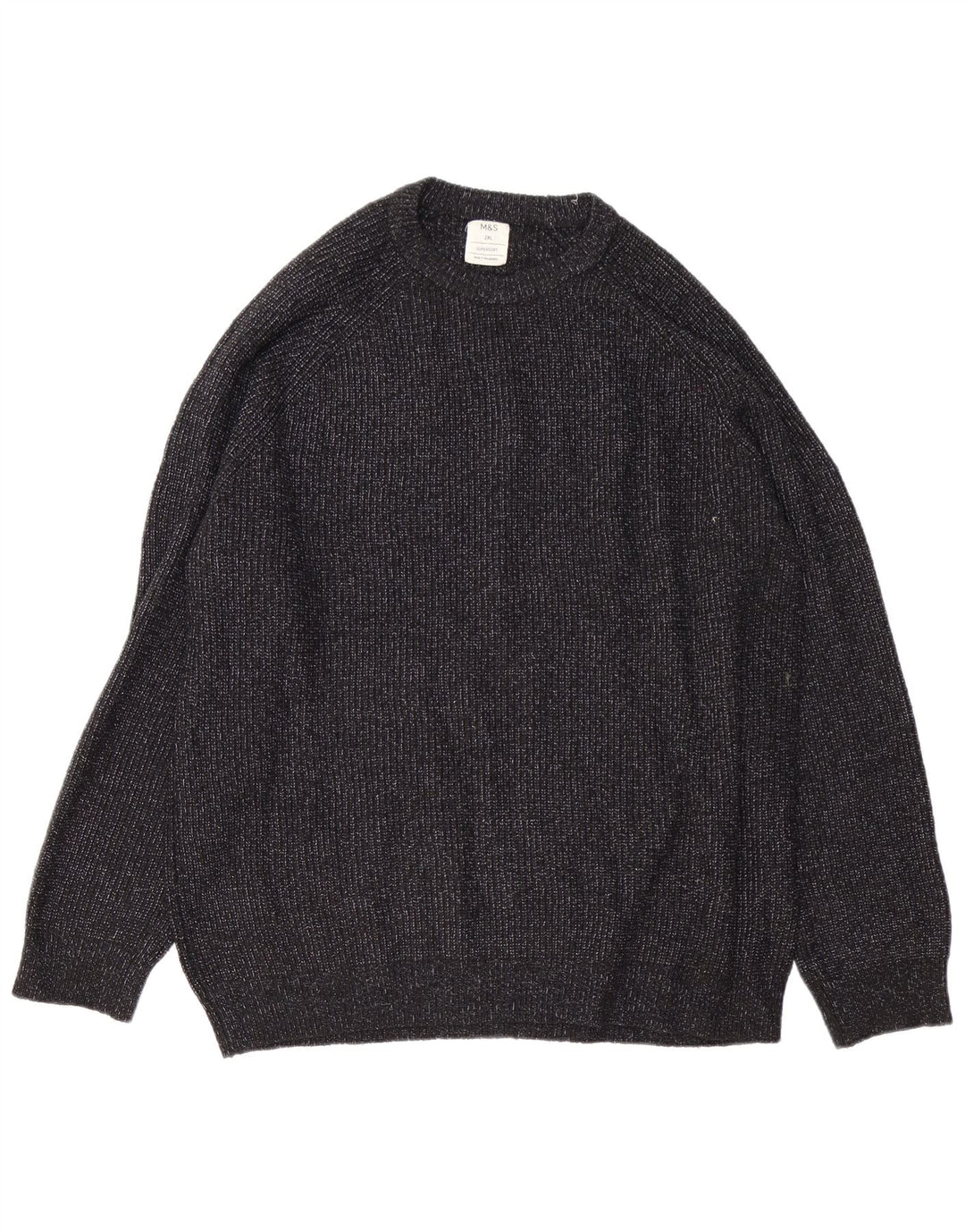 Marks & Spencer - Jersey de cuello redondo para hombre, talla 2XL, poliamida moteada negra