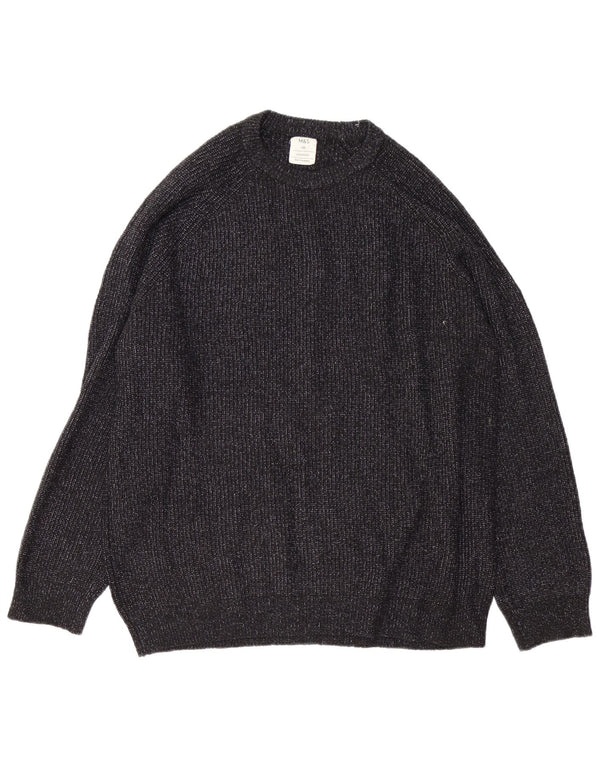 Marks & Spencer - Jersey de cuello redondo para hombre, talla 2XL, poliamida moteada negra