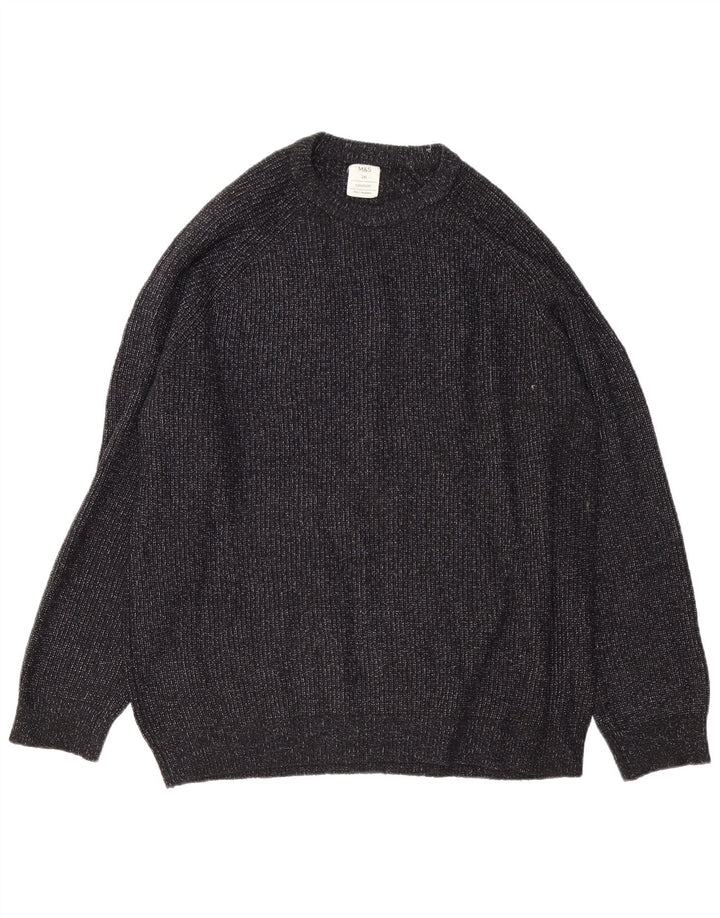 Marks & Spencer - Jersey de cuello redondo para hombre, talla 2XL, poliamida moteada negra