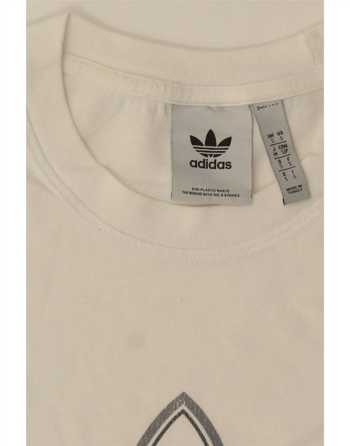 Adidas - Camiseta gráfica para hombre, talla pequeña, color blanco