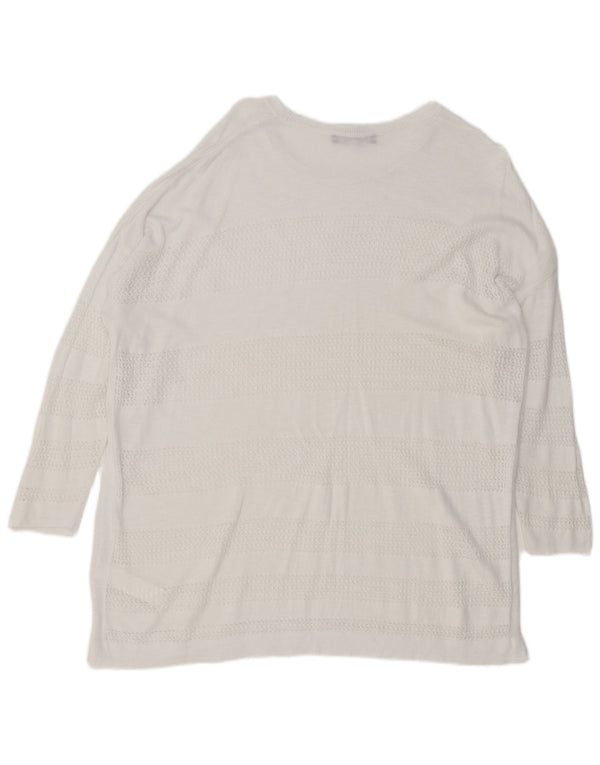 Marks & Spencer Jersey extragrande con cuello barco para mujer UK 40 XL Blanco