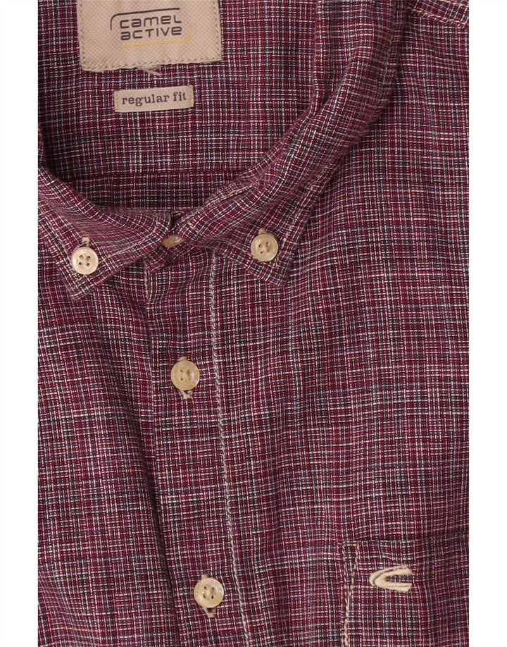 CAMEL ACTIVE Camisa de corte regular para hombre 2XL Rayas rojas