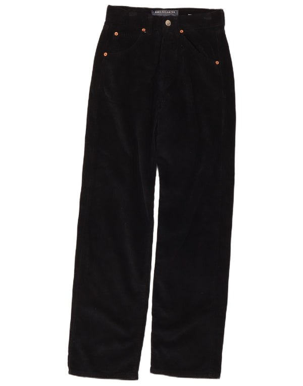 Americanino Pantalón Recto De Pana Mujer W28 L30 Algodón Negro