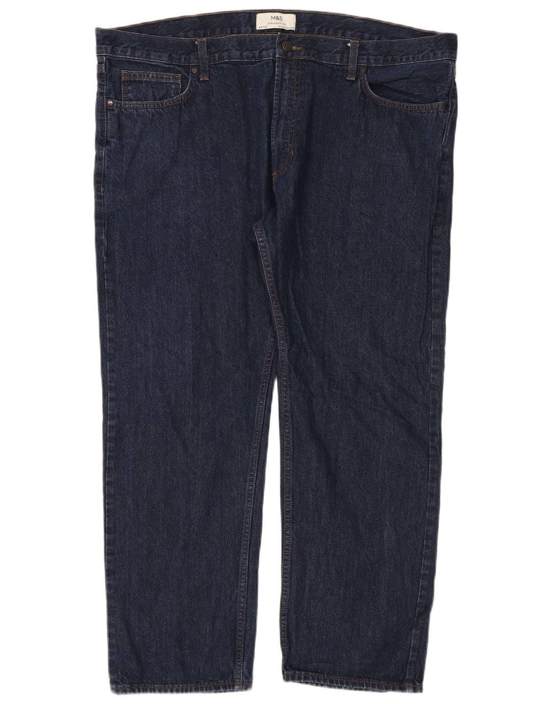 Marks & Spencer Vaqueros rectos para hombre W44 L31 Algodón azul marino