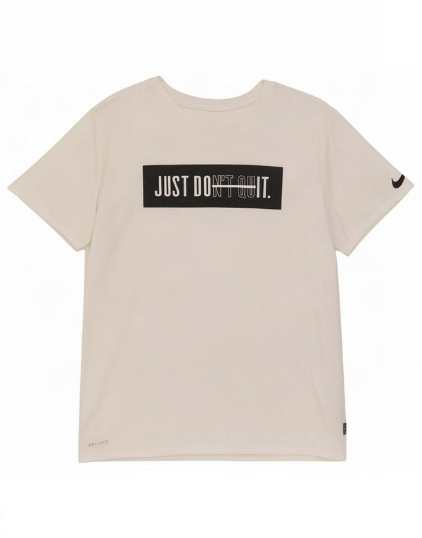 Nike Camiseta con gráfico de corte atlético para hombre Top poliéster blanco mediano