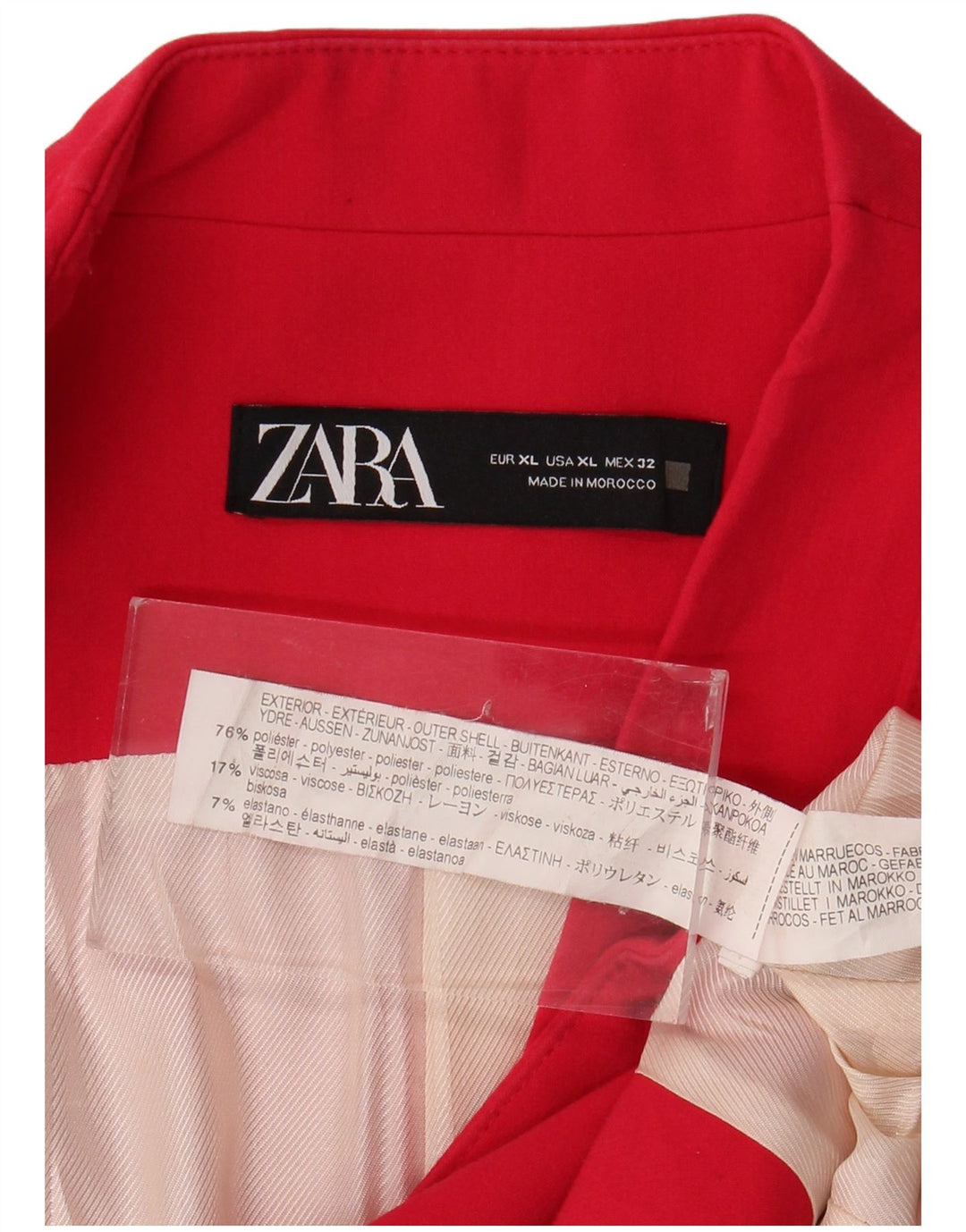 Zara Mujer Blazer Chaqueta ES 40 XL Poliéster Rosa