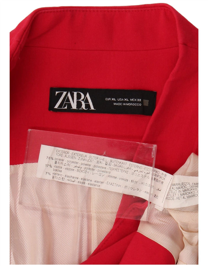 Zara Mujer Blazer Chaqueta ES 40 XL Poliéster Rosa