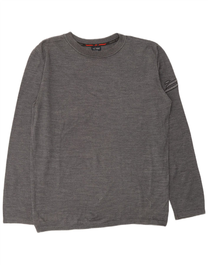 ARMANI JEANS Jersey de cuello redondo para hombre 2XL Lana gris