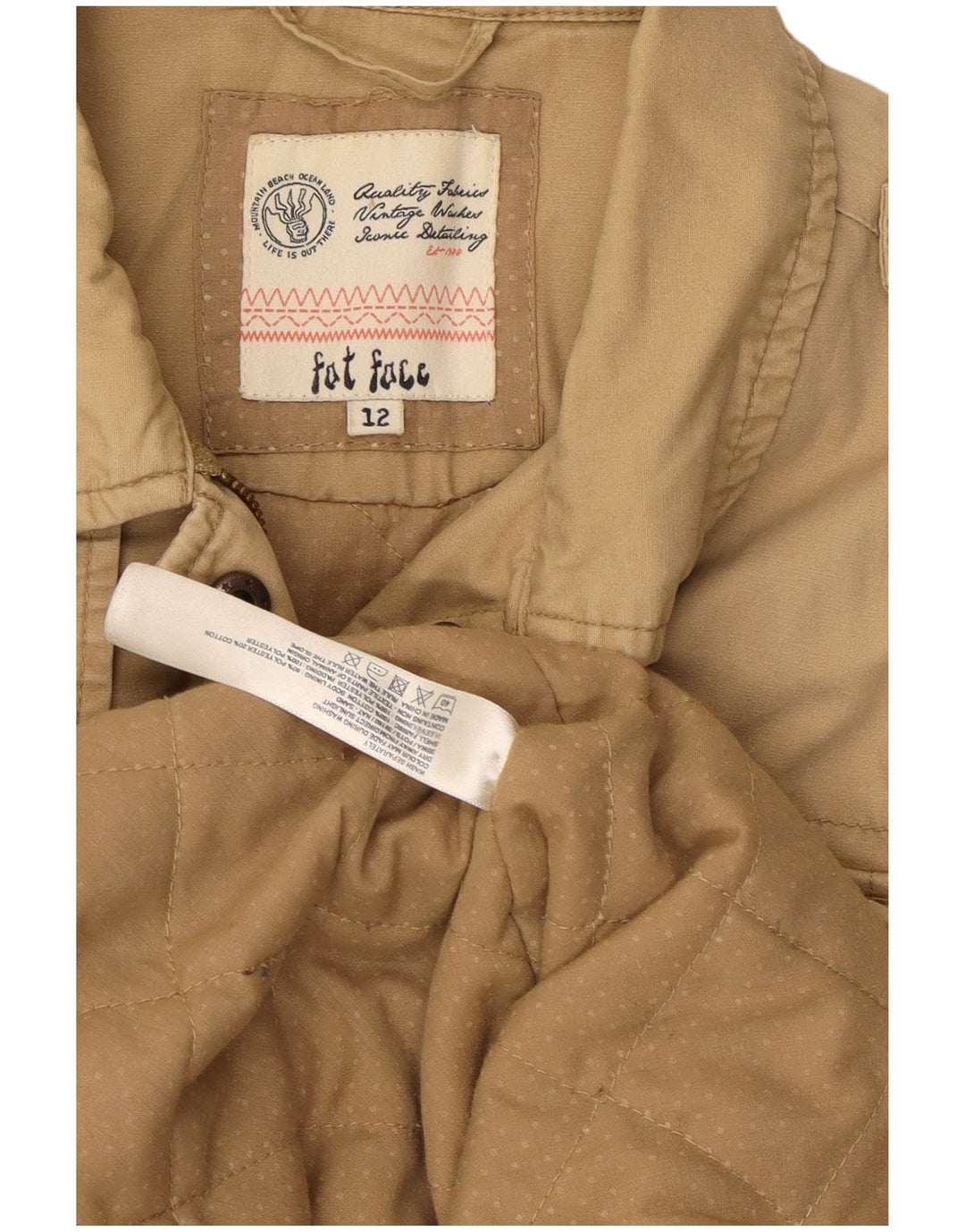 Chaqueta militar para mujer Fat Face UK 42 Algodón beige medio