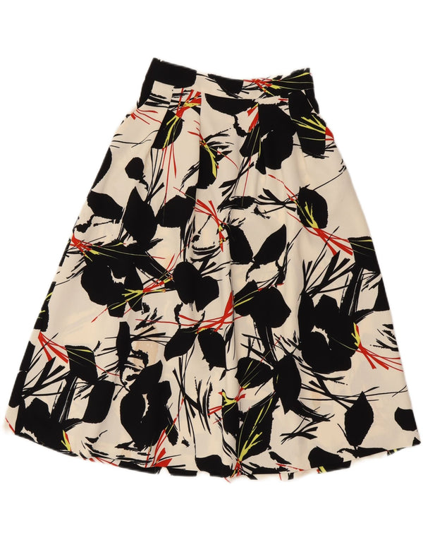 WAREHOUSE Falda acampanada para mujer UK 6 XS W25 Poliéster floral blanco roto