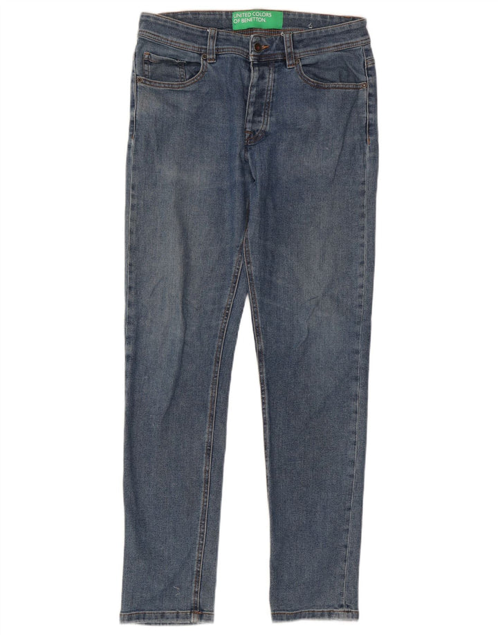 Benetton Vaqueros Slim Hombre W31 L30 Algodón Azul