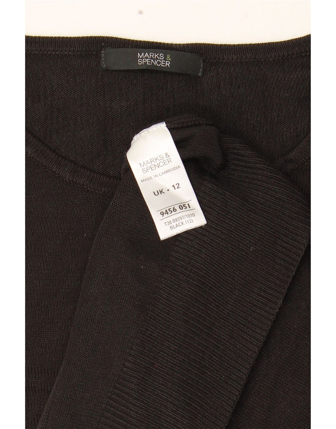 Marks & Spencer - Jersey de cuello redondo para mujer, talla 40, acrílico negro mediano