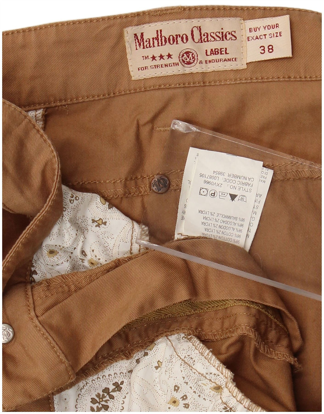 Marlboro Classics Pantalones Cortos Mujer W38 L24 Algodón Marrón
