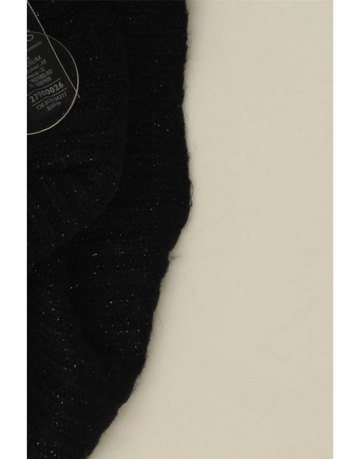 Marks & Spencer Suéter tipo jersey con cuello vuelto para mujer, Reino Unido 44, mediano, moteado en negro