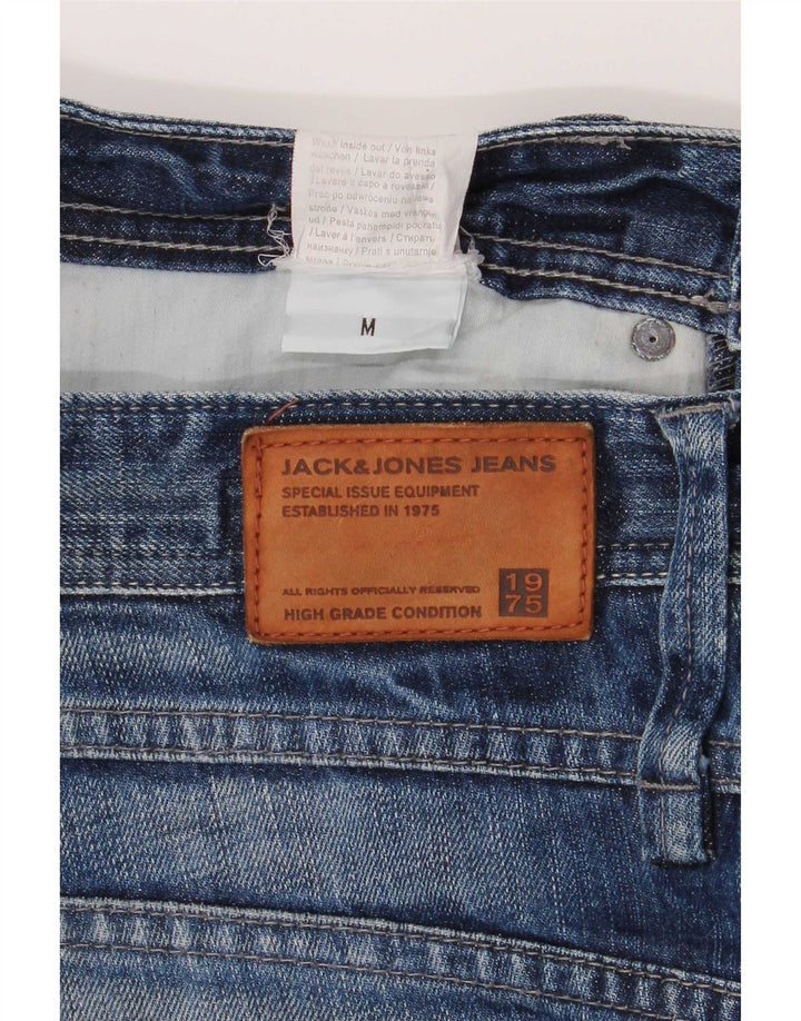 Jack & Jones Hombre Shorts De Mezclilla Desgastados Medio W32 Algodón Azul