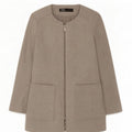 Zara Chaqueta Blazer Con Cremallera Completa Para Mujer UK 12 Algodón Gris Medio