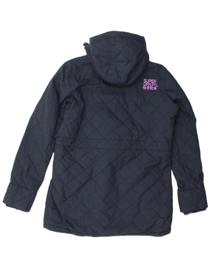SUPERDRY Parka con capucha Windparka para mujer UK 40 XL Nylon azul marino