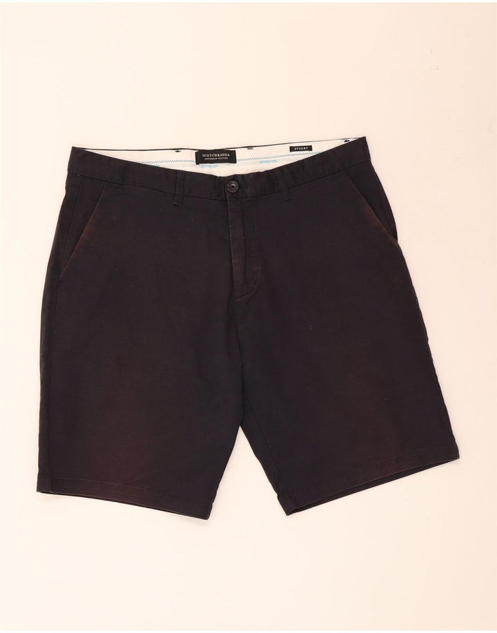 Scotch & Soda Pantalones cortos chinos Stuart para hombre W32 Algodón azul marino mediano