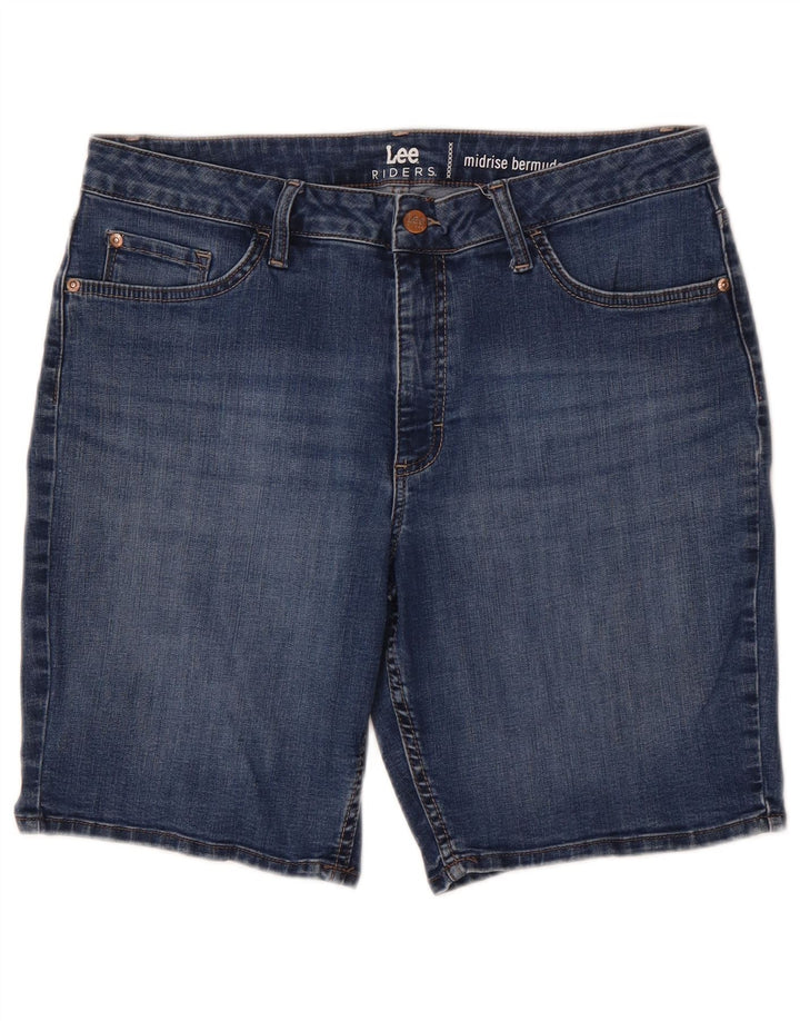 LEE Mujeres Riders Mid Rise Bermuda Denim Shorts W32 Azul Medio