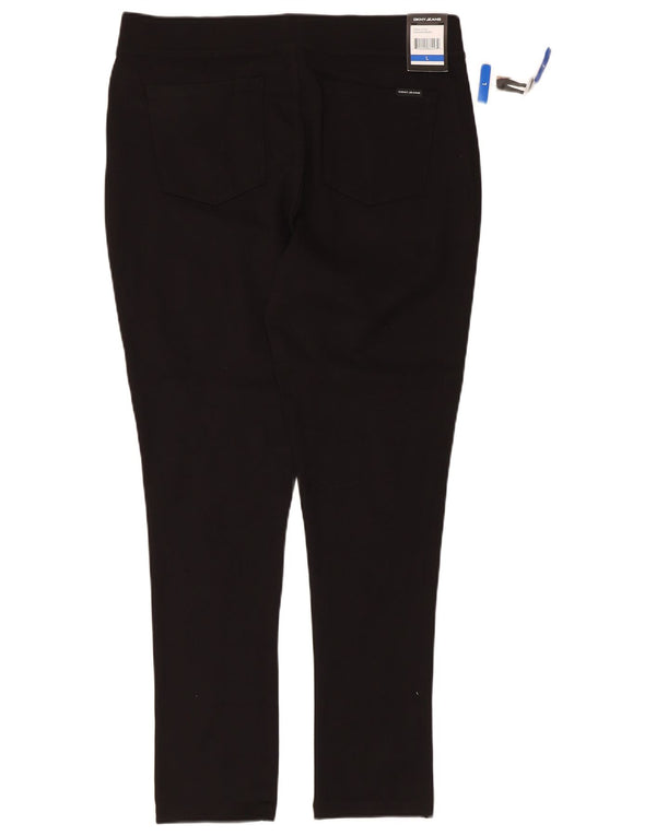 Dkny - Pantalones informales ajustados para mujer, talla grande, W34 L28, viscosa negra