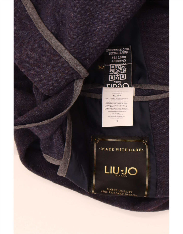 Liu Jo Chaqueta tipo blazer de 2 botones para hombre IT 50 Grande Poliéster azul marino