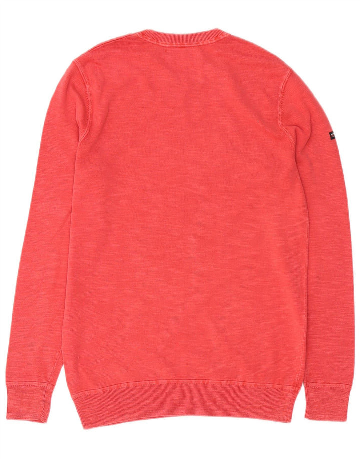 SUPERDRY Hombre Sudadera Jumper Small Rojo Algodón