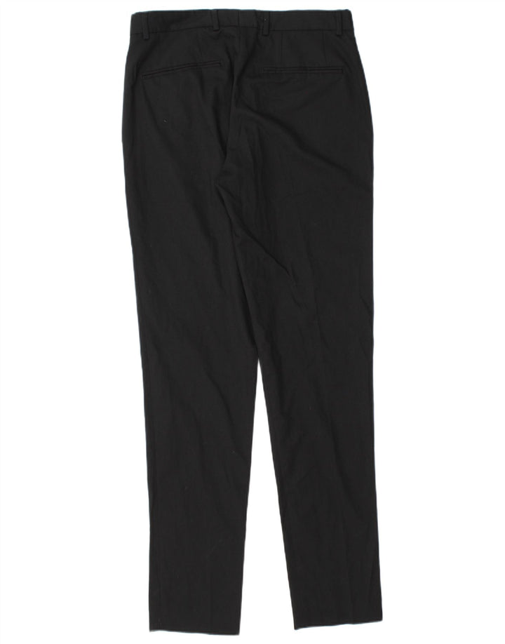 Zara Mens Slim Chino Pantalones EU 38 Small W30 L32 Poliéster Negro