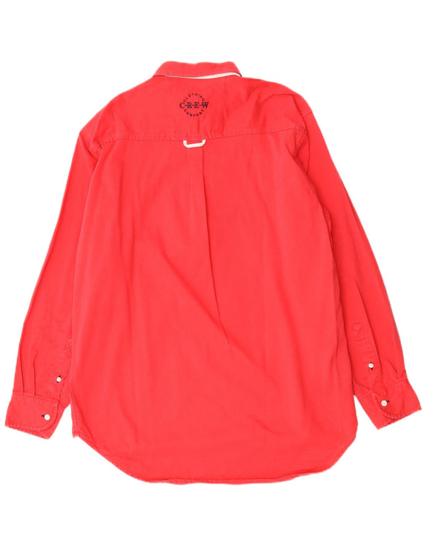 Crew Clothing Polo de rugby de manga larga para hombre Algodón rojo medio