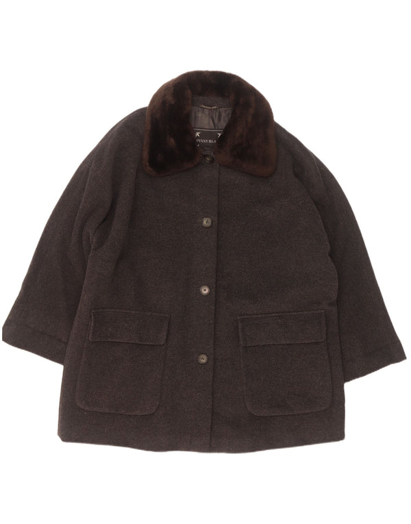 Penny Black Chaqueta tipo blazer extragrande con 4 botones para mujer IT 42 Lana gris medio