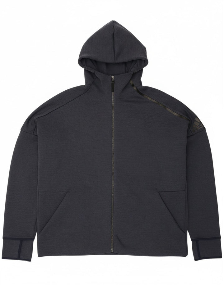 Adidas Sudadera con capucha y cremallera para hombre 2XL Poliéster azul marino