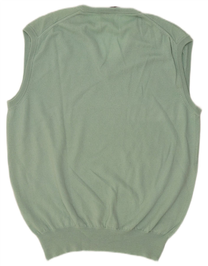 Cacharel Hombre Chaleco Tank Top Grande Verde Lana Virgen