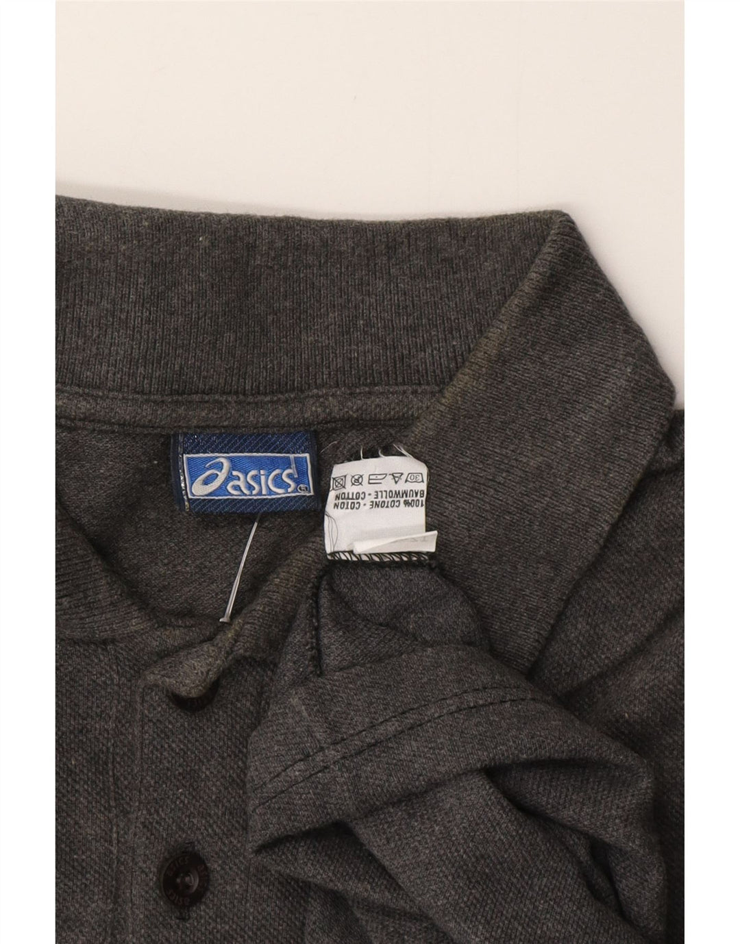 ASICS Polo para hombre de algodón gris grande