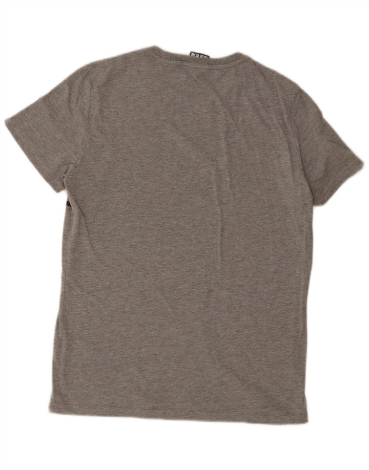 Camiseta gráfica para hombre Superdry, color gris medio con bloques de color, algodón