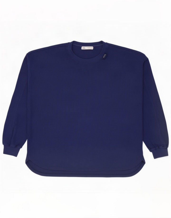 Zara Camiseta Niño Manga Larga 13-14 Años Azul Marino